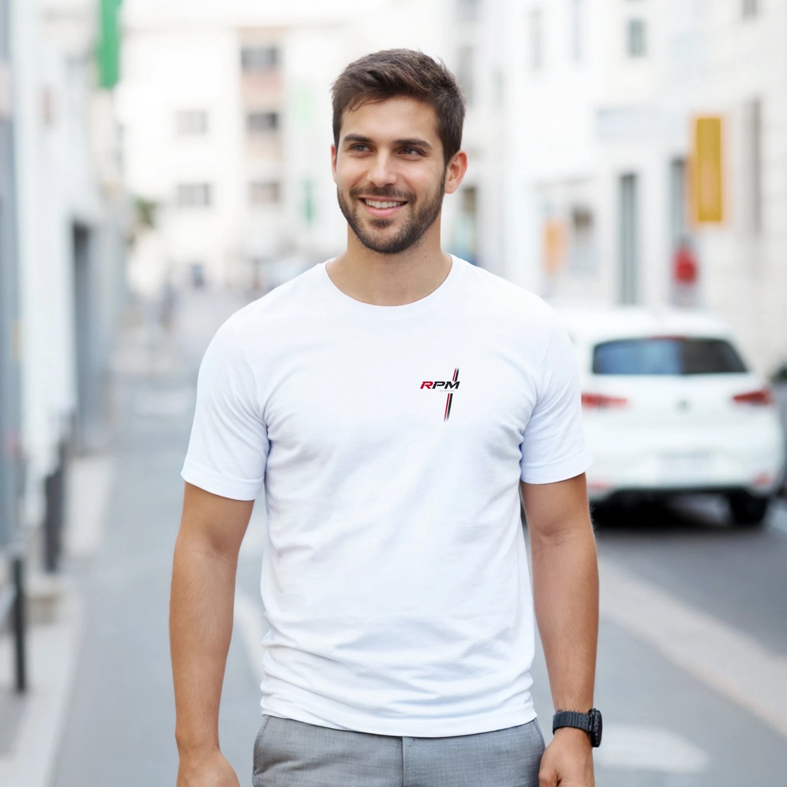 Camiseta BMW M3 E46 con ilustración tipo plano técnico – detalle del tejido | Respect The Machine